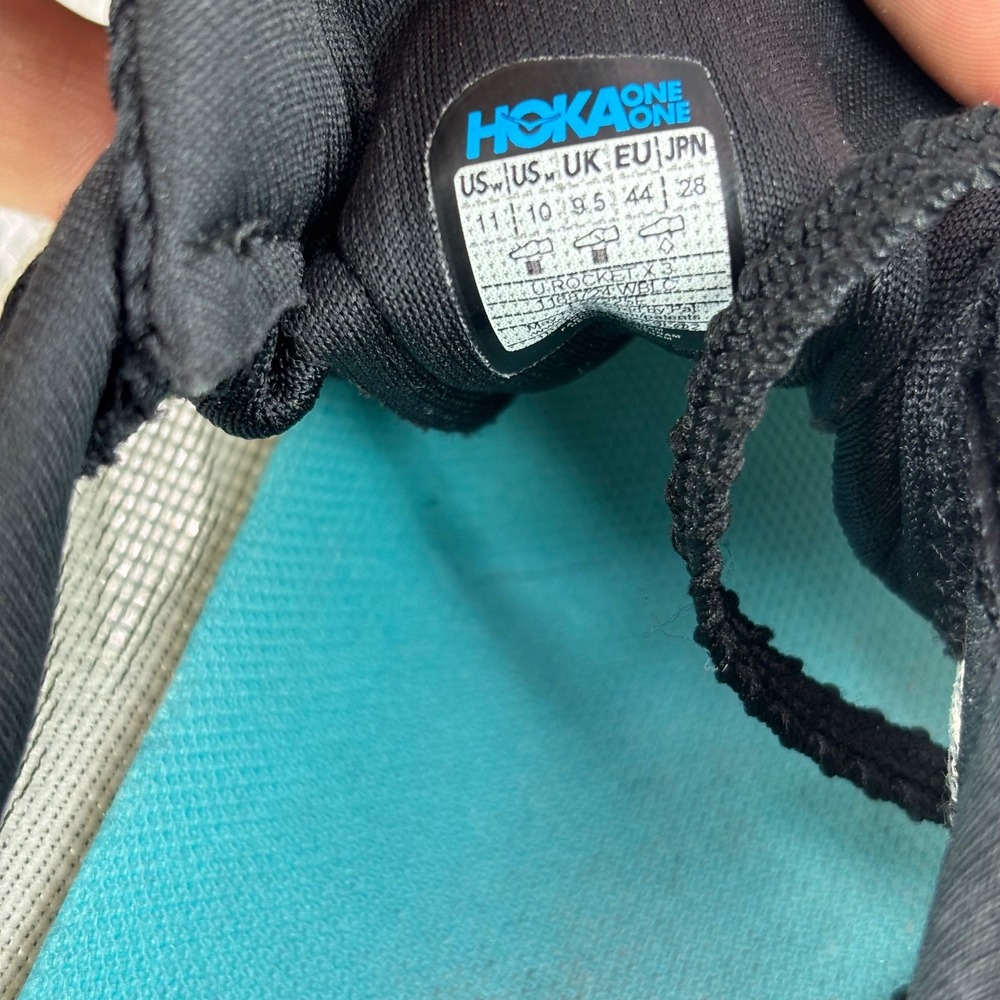 Hoka One One Rocket X 2 White Black Blue Running Shoes 1127734 WBLC Mens 10 W 11 - Picture 6 of 7